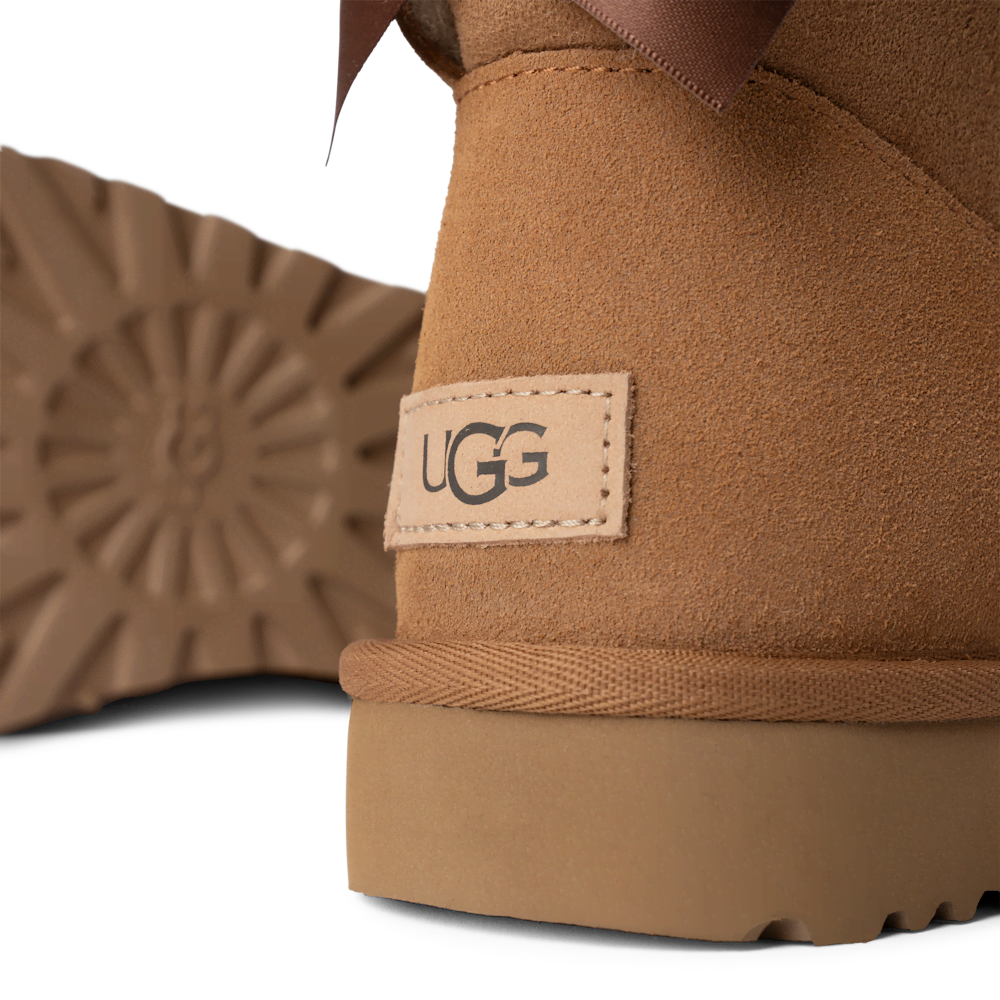 Women's Mini Sheepskin Bow Boot - Moonlight