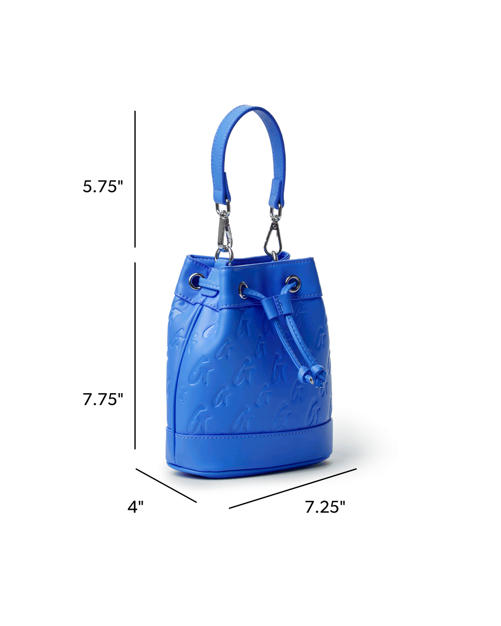 Mini Patterned Bucket Bag - Blue