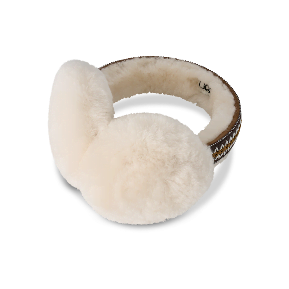Women's Shearling Trim Earmuffs - Black