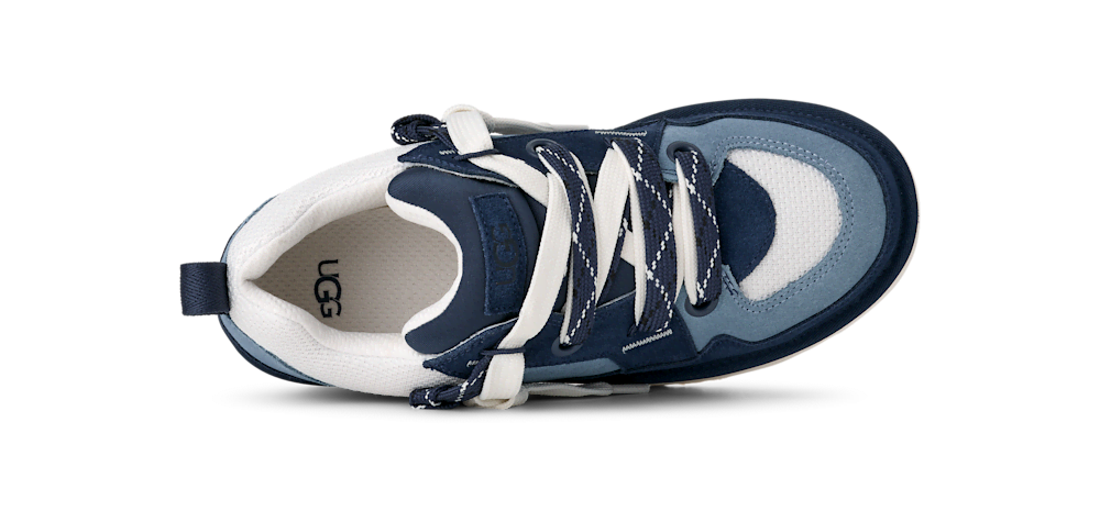 Men's Suede and Mesh Low Top Sneakers - Blue