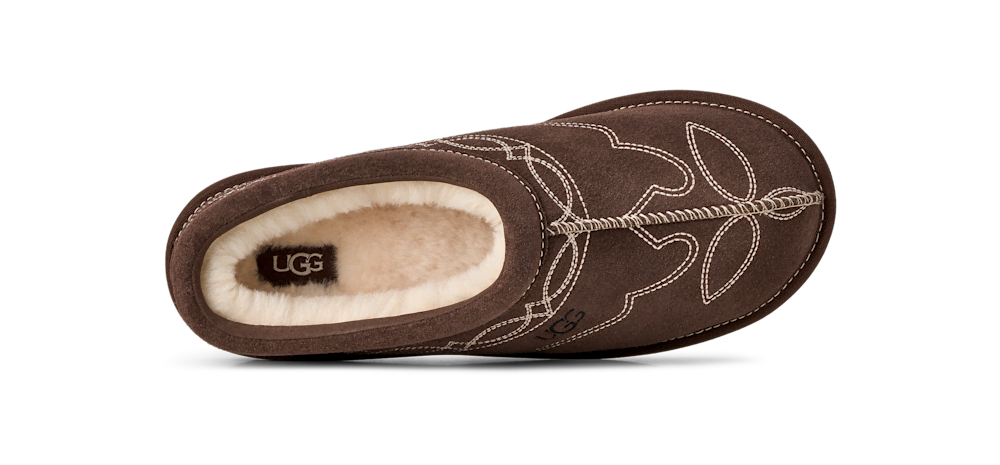 Men's Embroidered Suede Slipper - Black