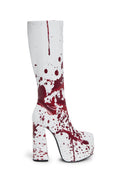 Knee-High Platform Boots - White