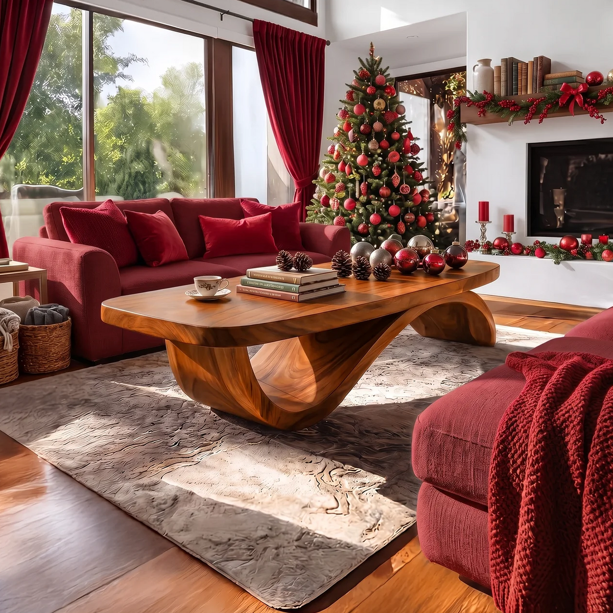 Farmhouse Live Edge Coffee Table Rustic For Holiday Furniture Use