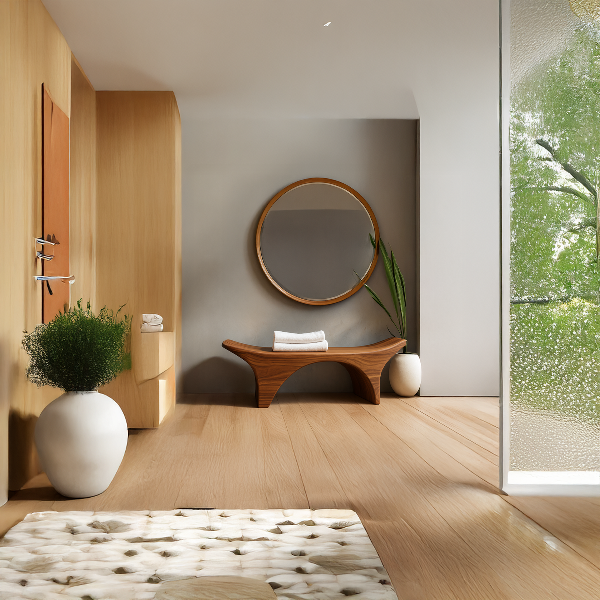 Rustic Spa Bench Bathroom Shower Seating Modern