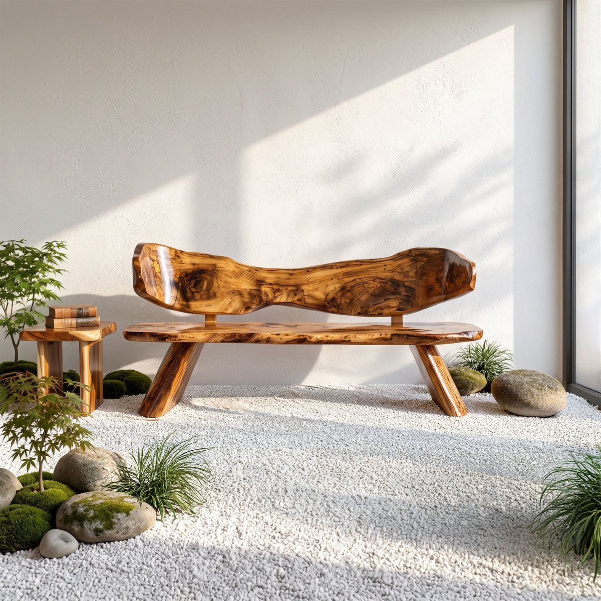 Farmhouse Ergonomic Wood Bench For Backyard Retreat
