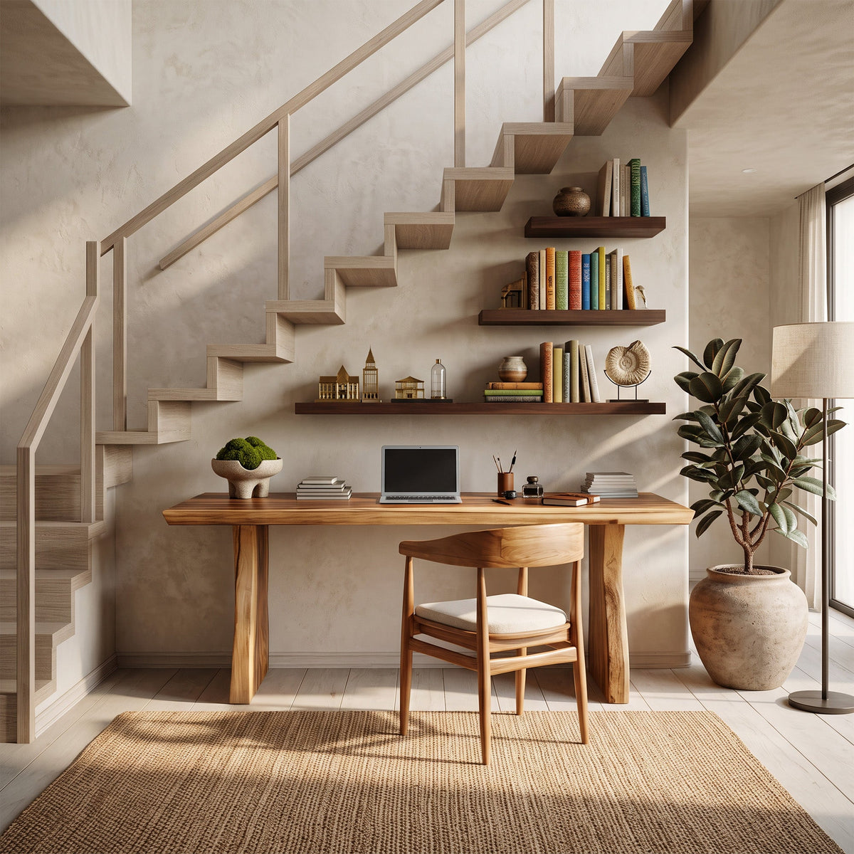 Handcrafted Solid Wood Desk For Reading And Work Area