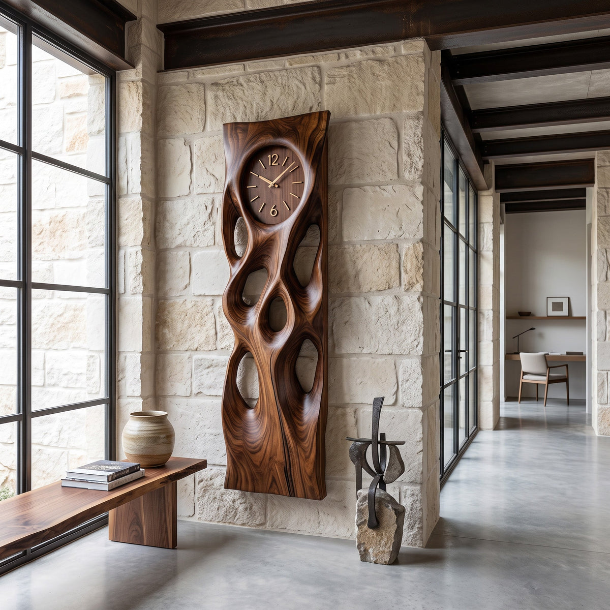 Modern Wall Clock Vertical Design For Living Room