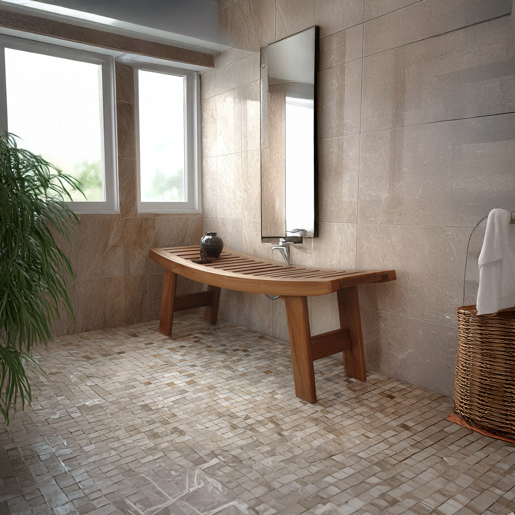 Mid Century Shower Bench Bathroom Seating Modern
