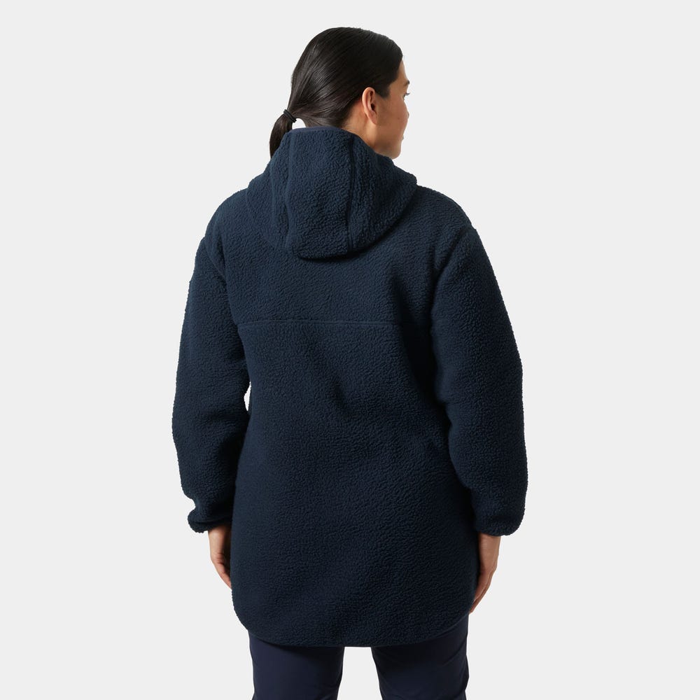 Women's Hooded Pile Fleece Jacket - Purple