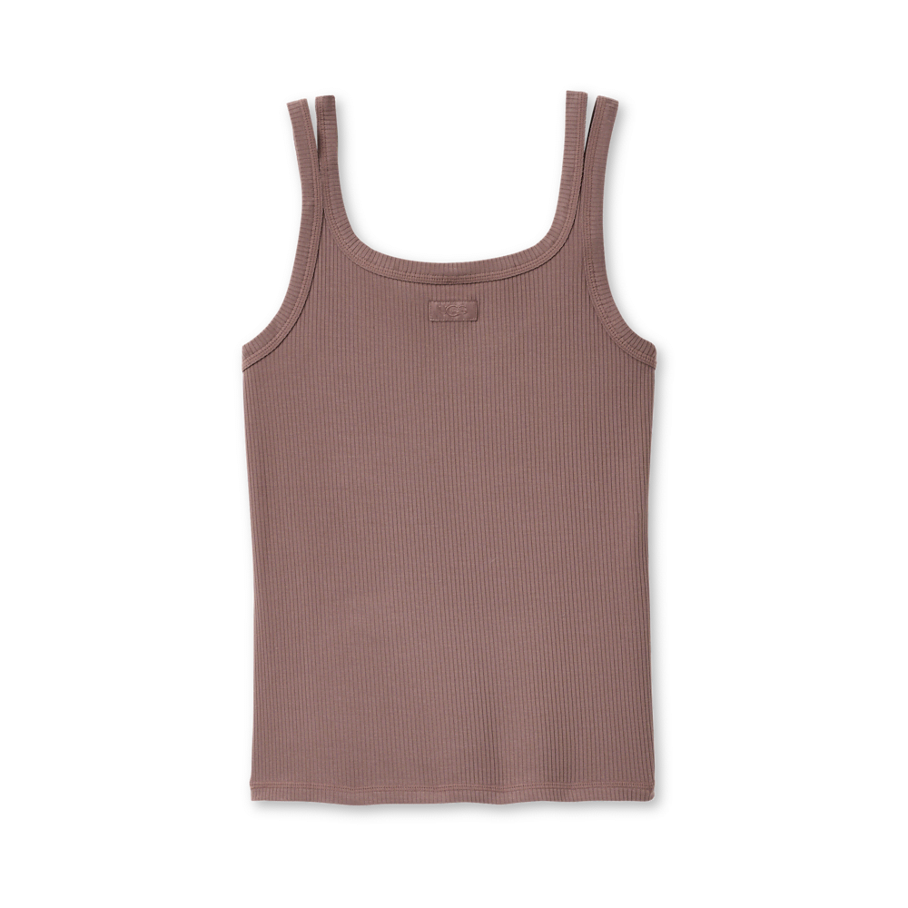 Women's Ribbed Split-Strap Tank Top - Allspice