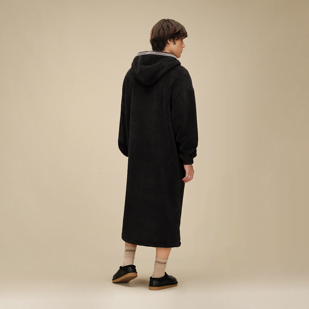 Oversized Recycled Fleece Hoodie - Black
