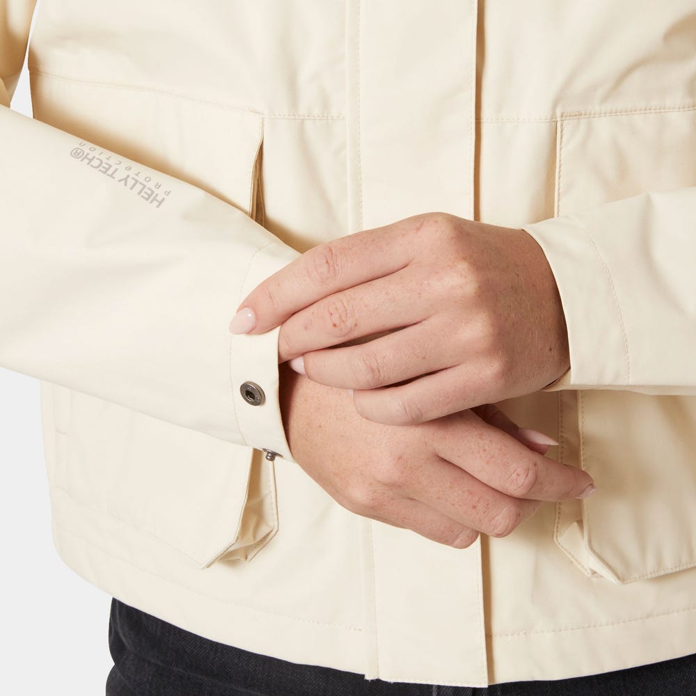 Women's Cropped Utility Rain Jacket - Cream