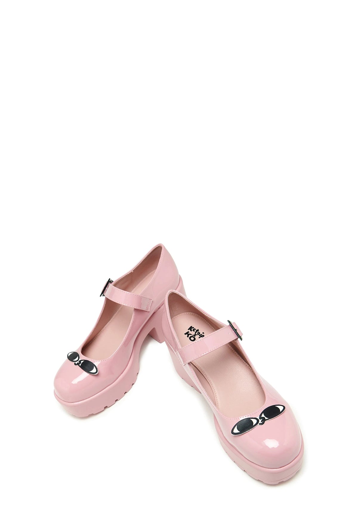 Pink Platform Lace-Up Mary Jane Shoes