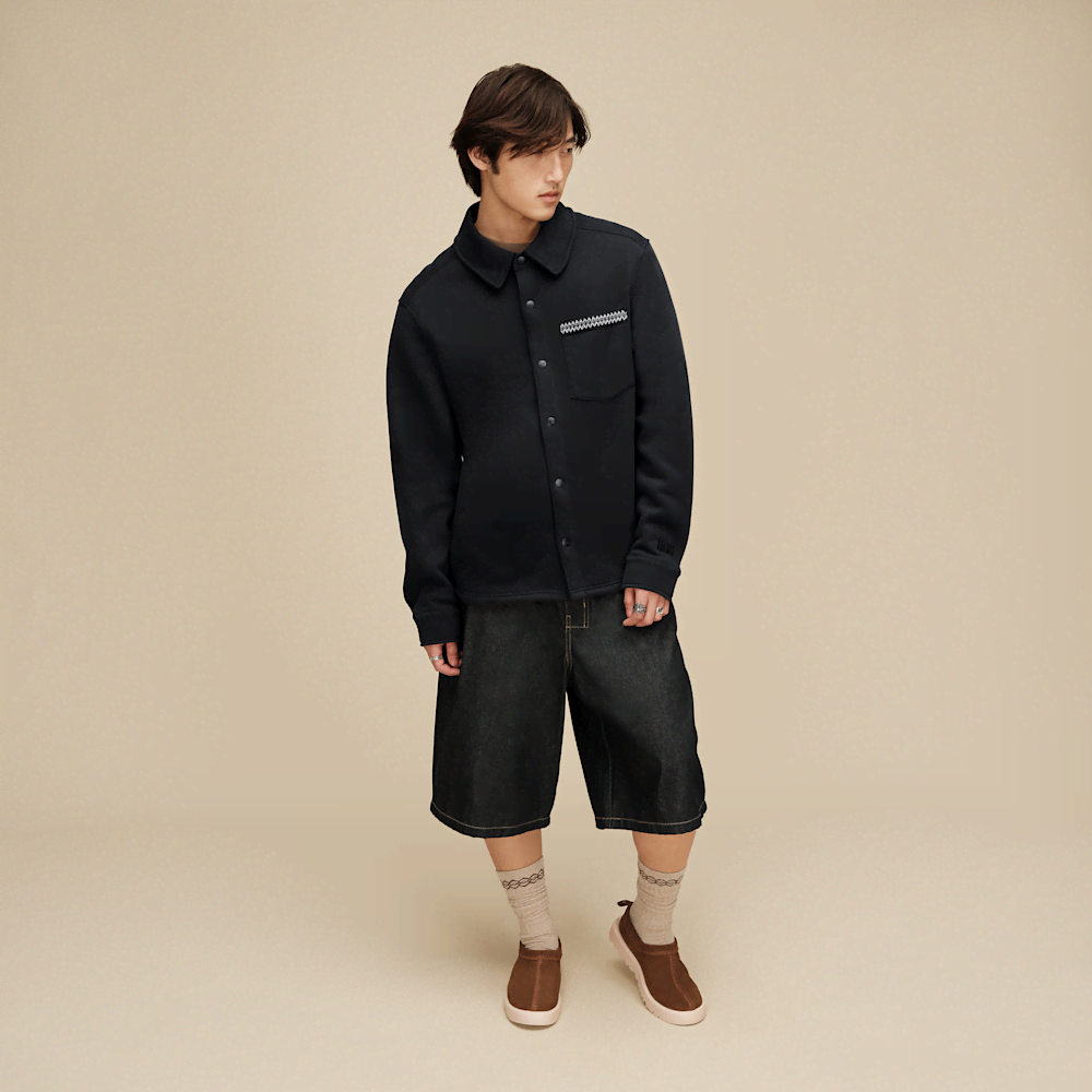 Men's Relaxed Button-Up Shirt Jacket - Heather