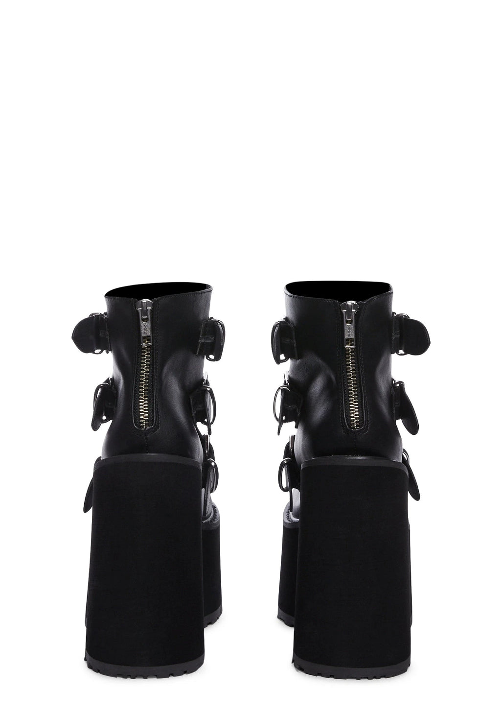 Matte Wedge Platform Ankle Boots - Black