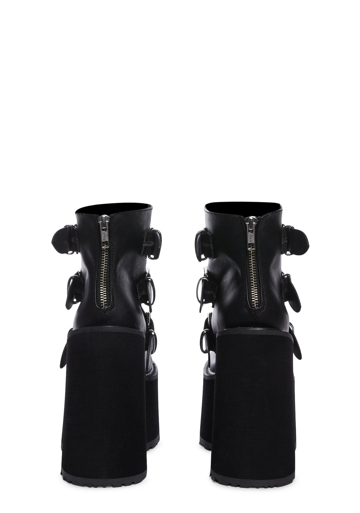 Matte Wedge Platform Ankle Boots - Black