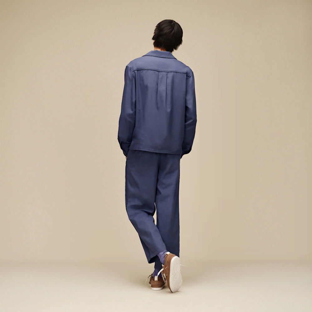 Men's Relaxed Button-Up Overshirt - Blue