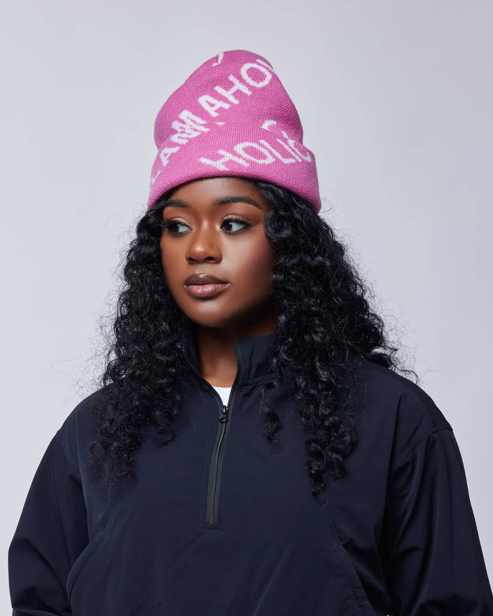 Wool Blend Cuffed Beanie - Hot Pink