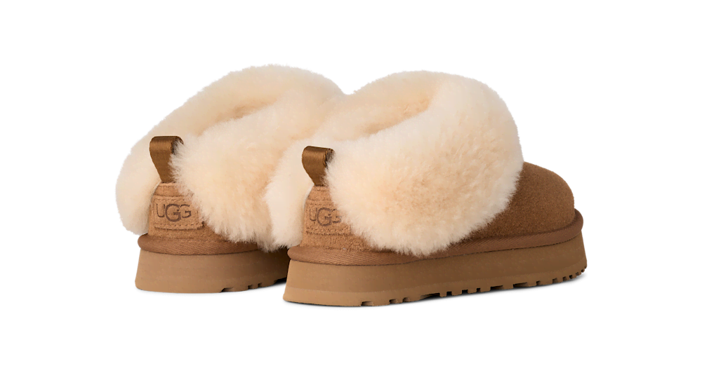 Kids' Suede Platform Slipper - Chestnut