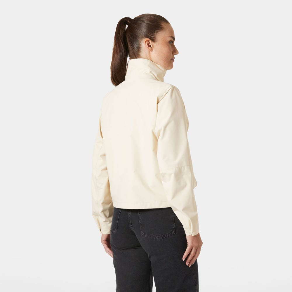 Women's Cropped Utility Rain Jacket - Cream