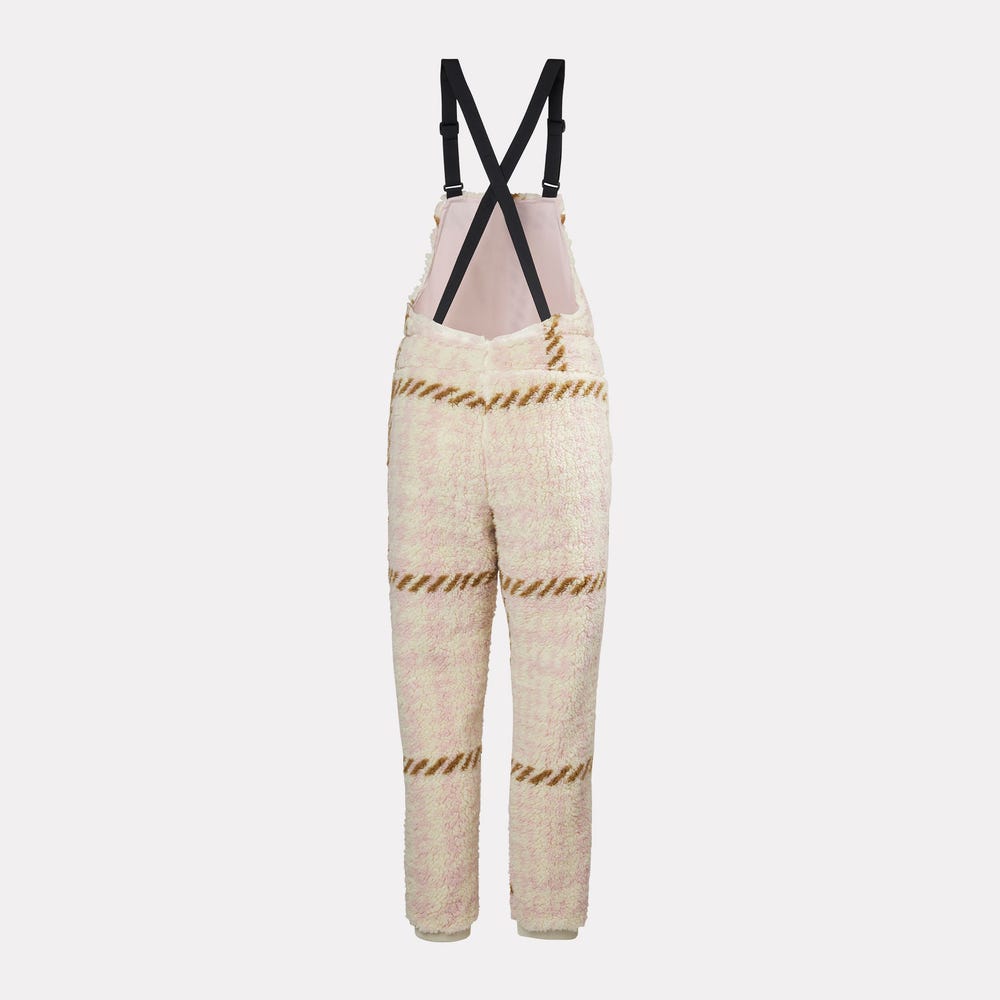 Unisex Printed Fleece Bib Overalls - Pink