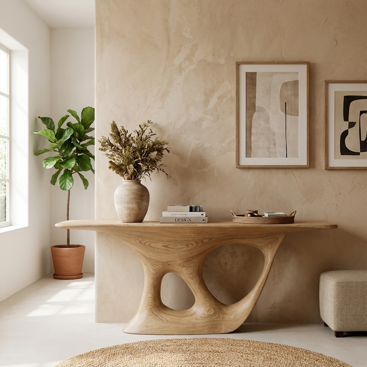 Rustic Solid Wood Console Table