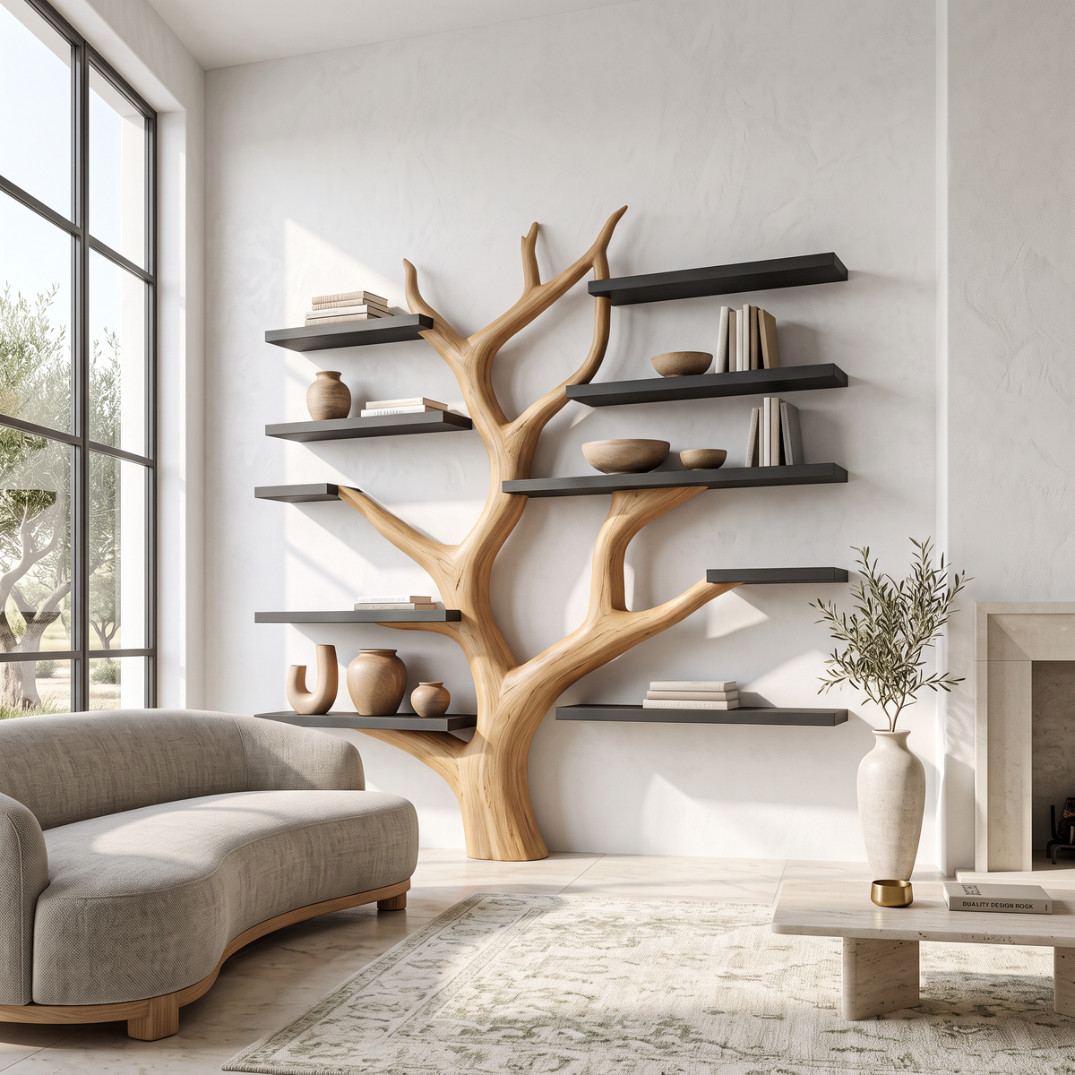 Rustic Tree Bookshelf