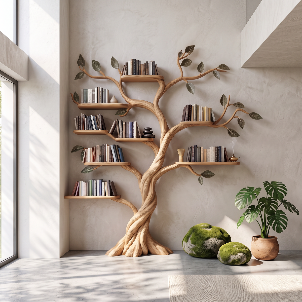 Rustic Tree Bookshelf