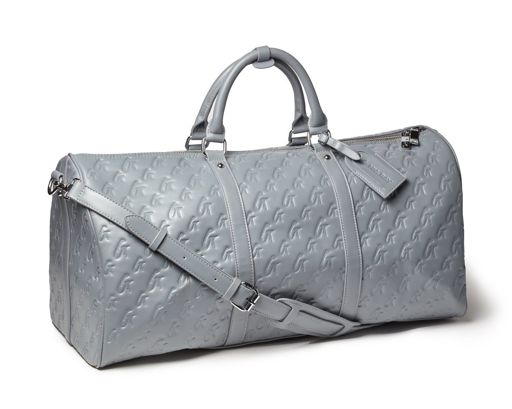 Vegan Leather Duffle Bag - Gray