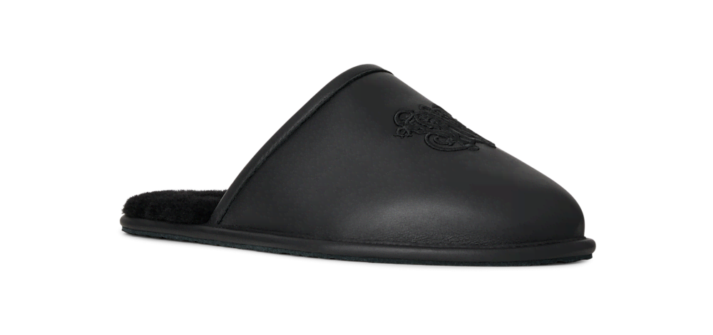 All-Gender Leather Hotel Slipper - Black