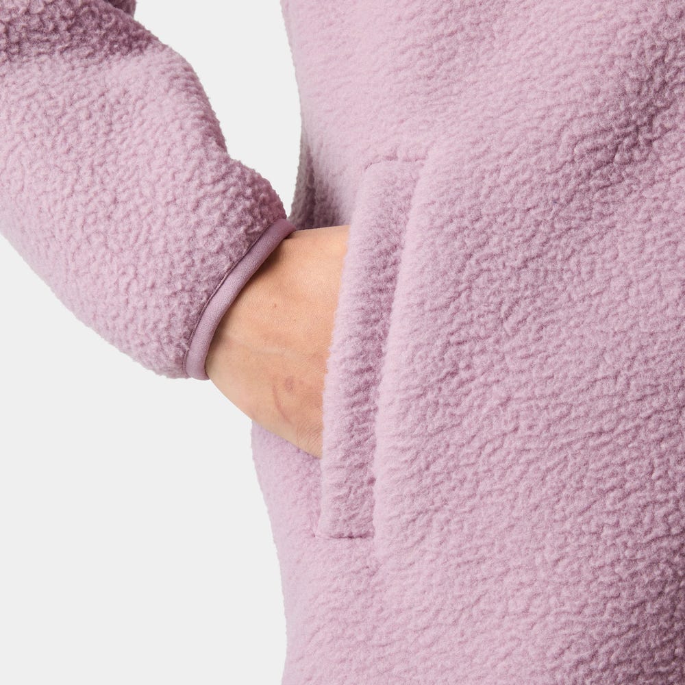 Women's Hooded Pile Fleece Jacket - Purple