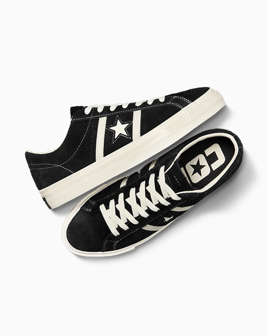 Unisex Suede Low Top Skate Shoe - Black - Black/Egret/Egret