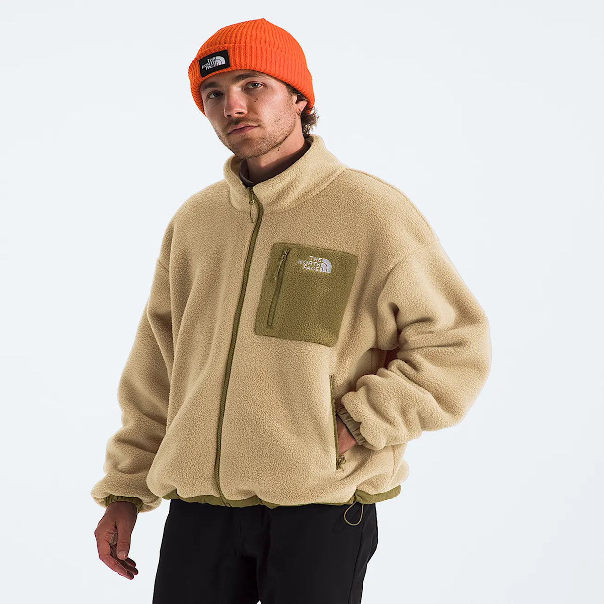 Men's Reversible Fleece Jacket - Khaki