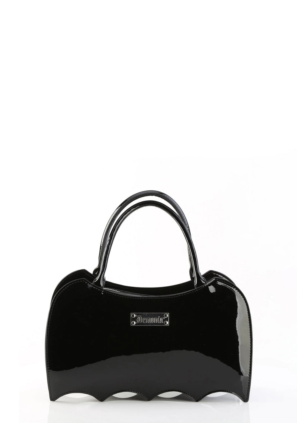 Patent Bat-Shaped Handbag - Black