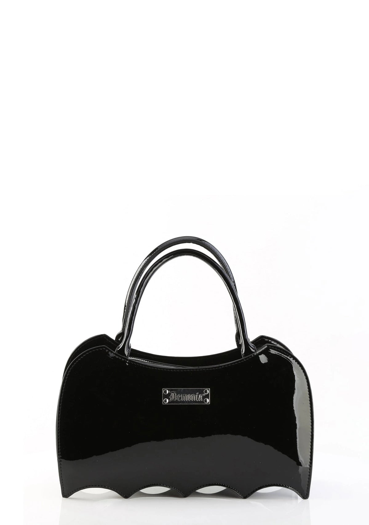 Patent Bat-Shaped Handbag - Black