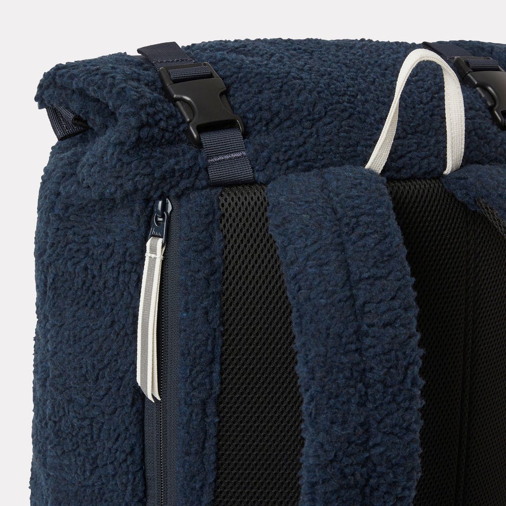 28L Fleece Roll-Top Backpack - Navy