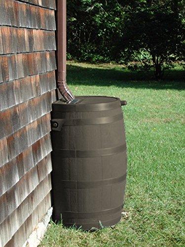50 Gallon Rain Barrel With Brass Spigot And Flat-Back Design