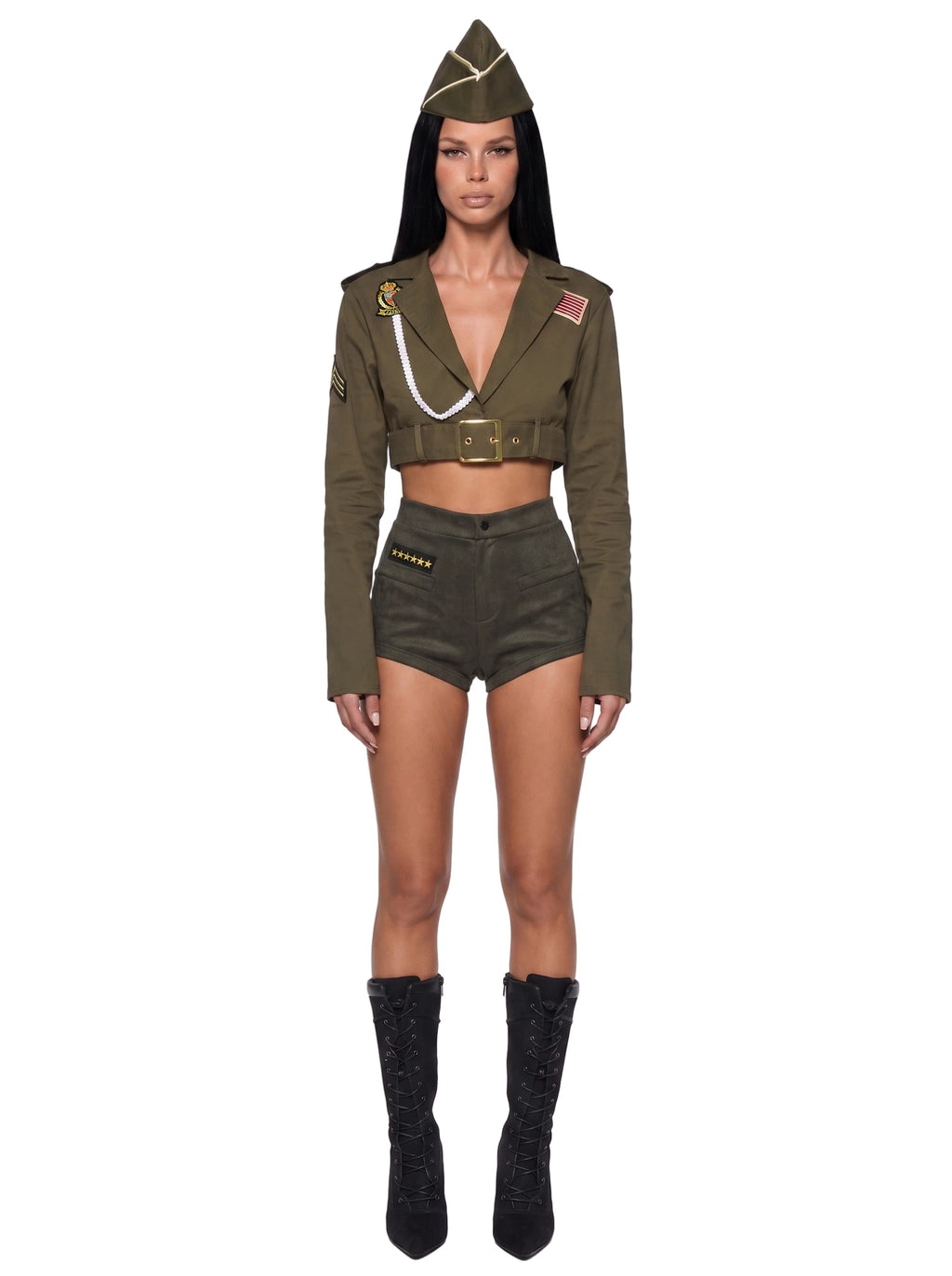 Military-Inspired Costume Set - Dark Green