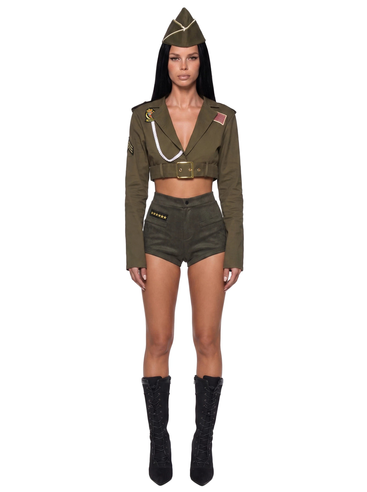 Military-Inspired Costume Set - Dark Green