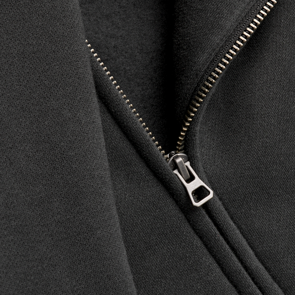 Men's Oversized Full-Zip Hooded Sweatshirt - Brown