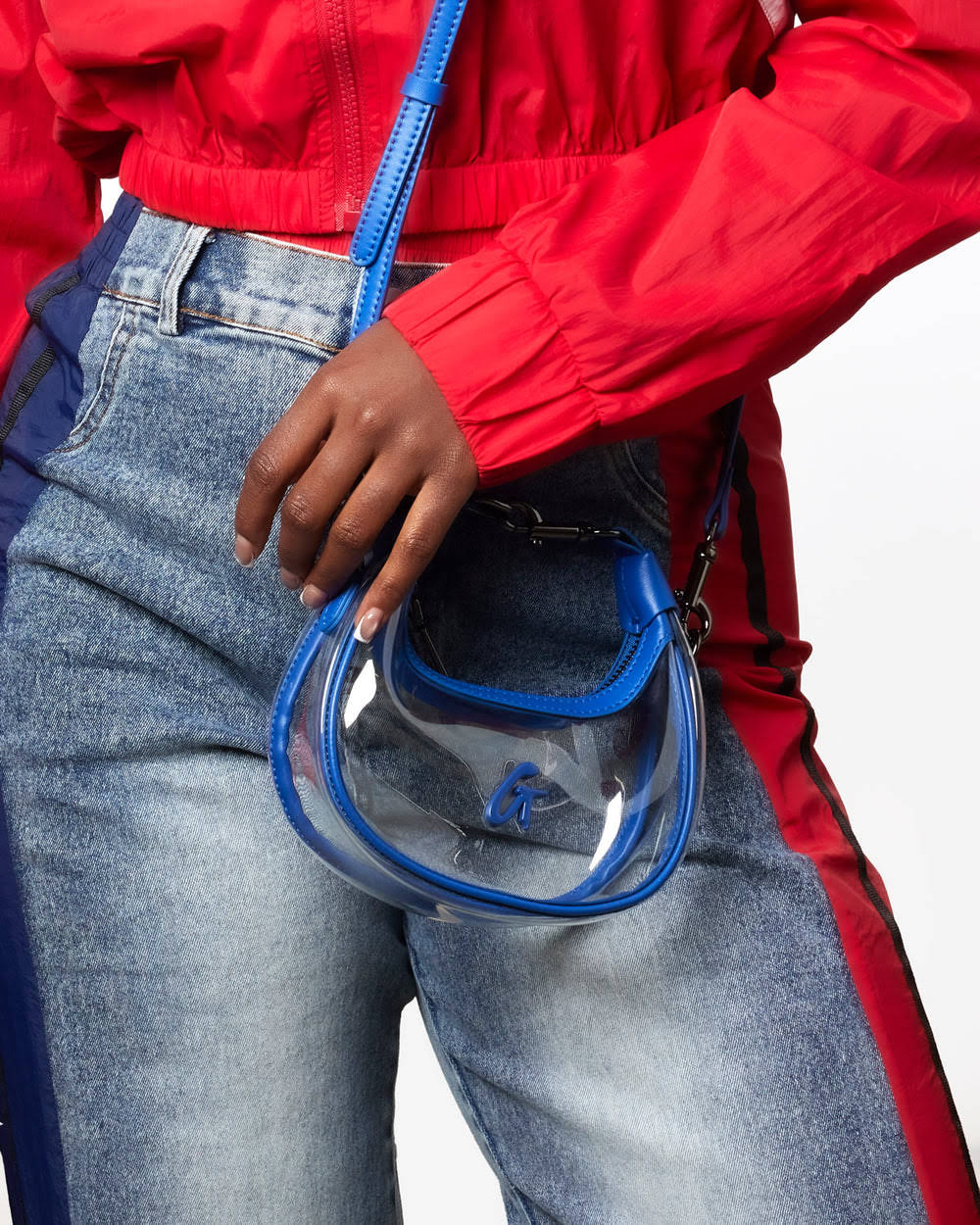 Clear PVC Mini Hobo Bag - Blue