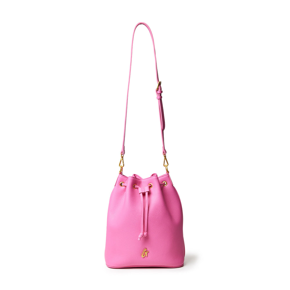 Large Pebbled Bucket Bag - Hot Pink