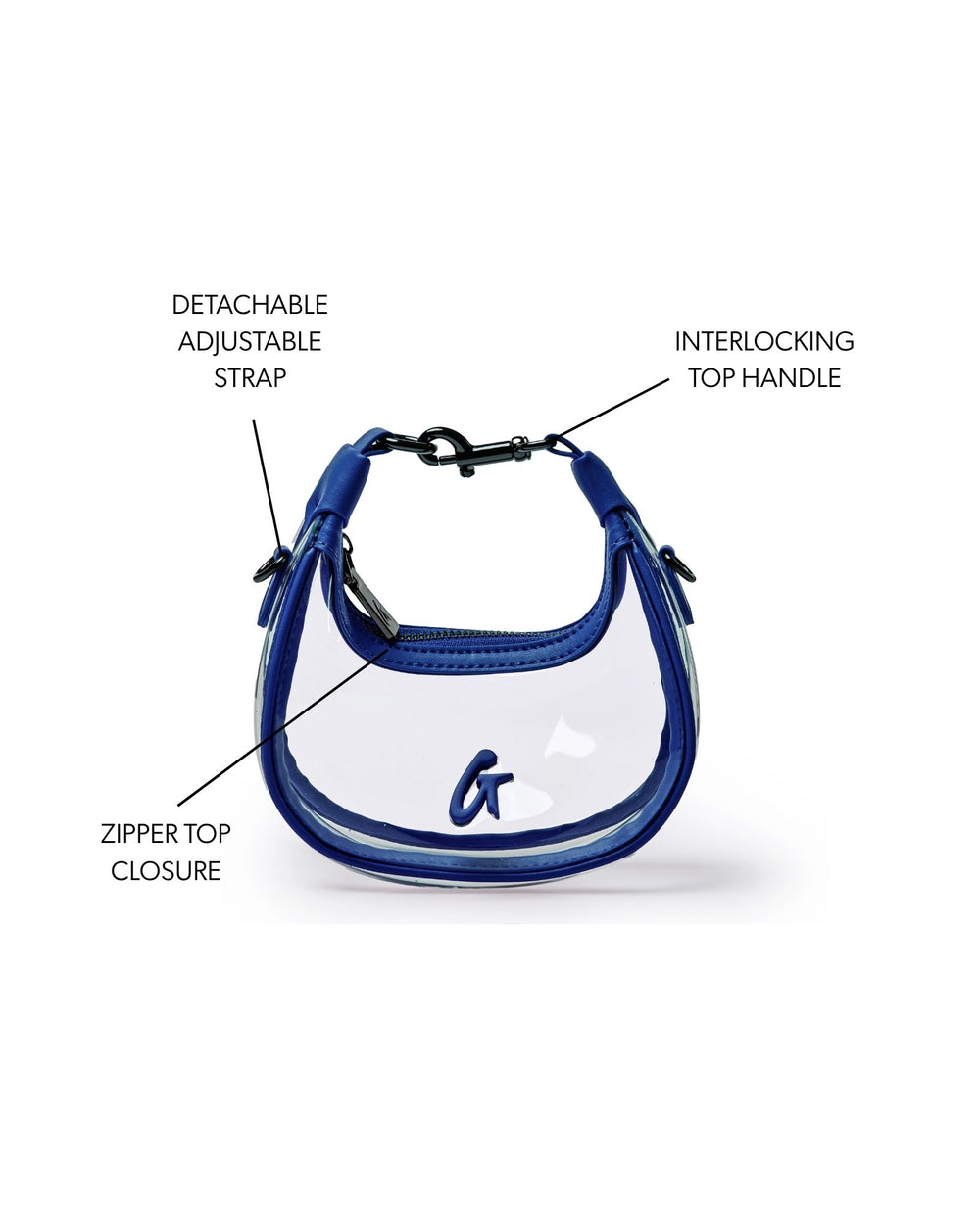 Clear PVC Mini Hobo Bag - Blue