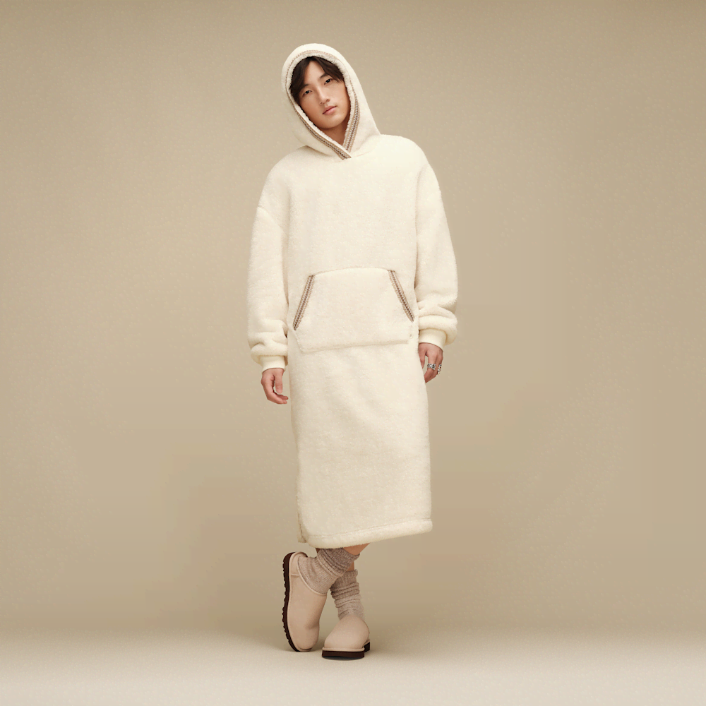 Oversized Recycled Fleece Hoodie - Black