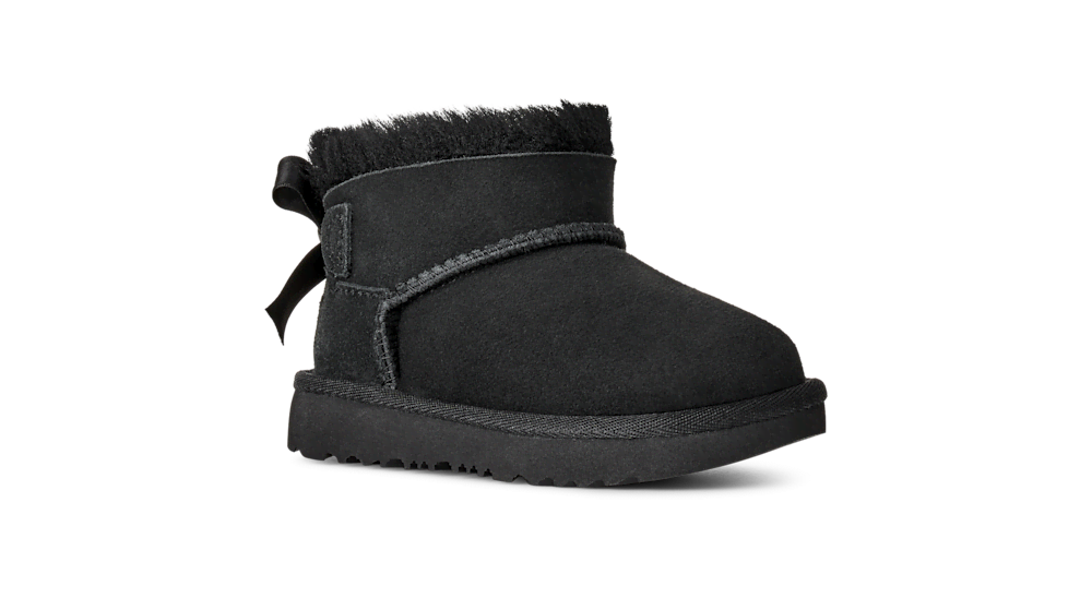Toddler Sheepskin Bow Ankle Boot - Chestnut