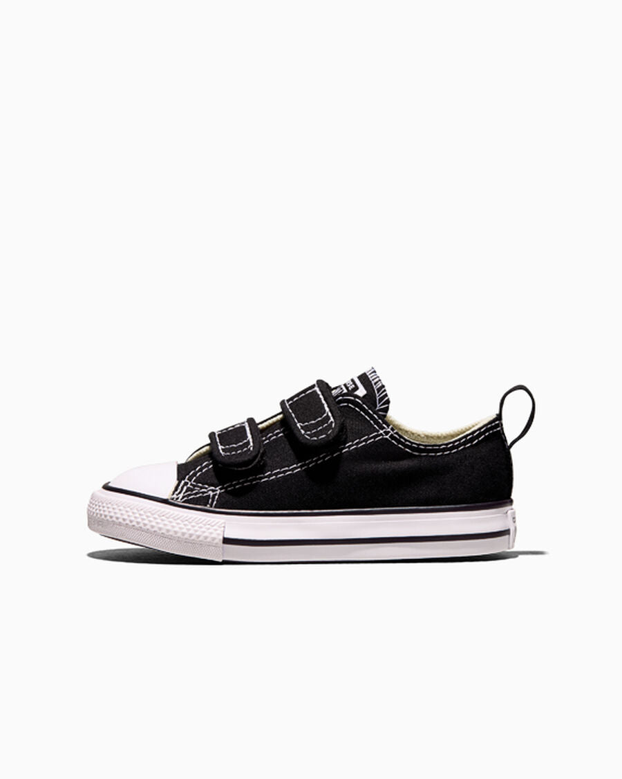 Toddler Easy-On Canvas Low Top Sneaker - Black - Black