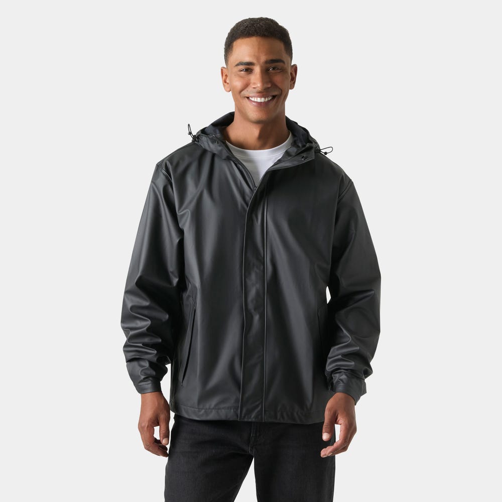 Men's Waterproof PU Rain Jacket - Dark Green