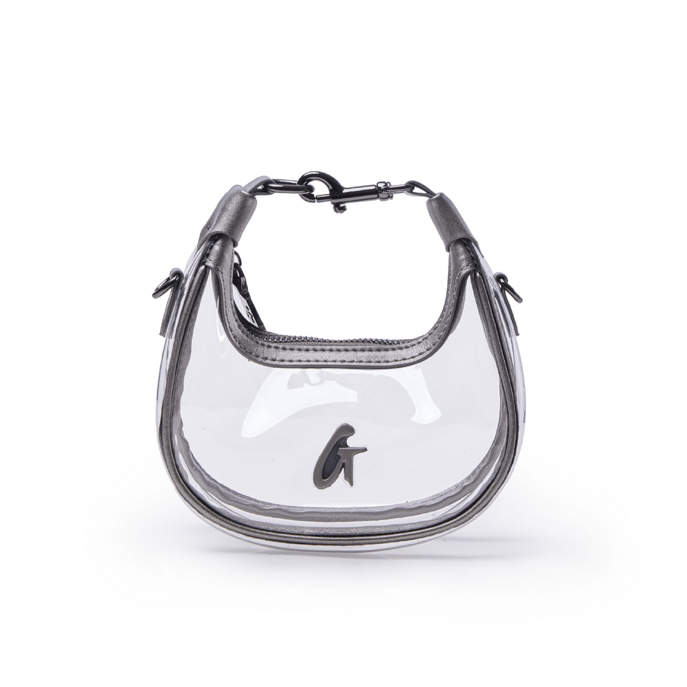 Clear PVC Mini Hobo Bag - Platinum