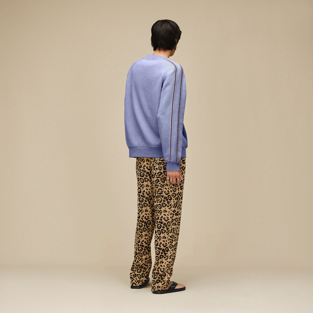 Men's Trimmed Crewneck Sweatshirt - Brown