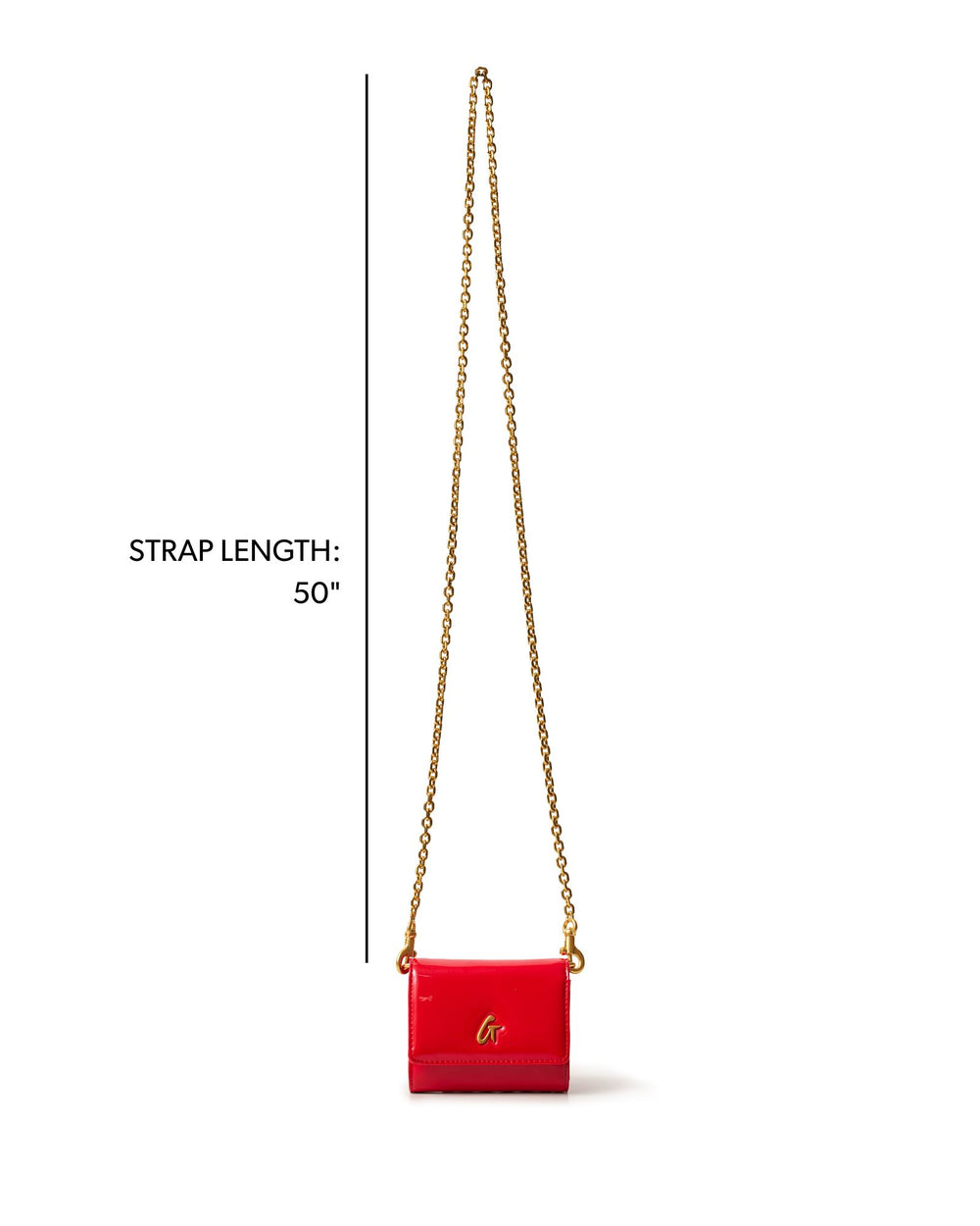 Mirrored Wallet With Chain - Red
